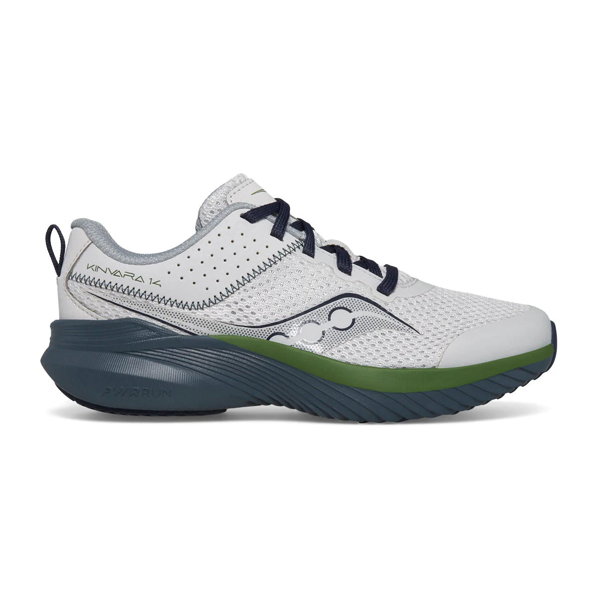 Kids Saucony Kinvara 14, Grey/Blue/Green, 11 Medium