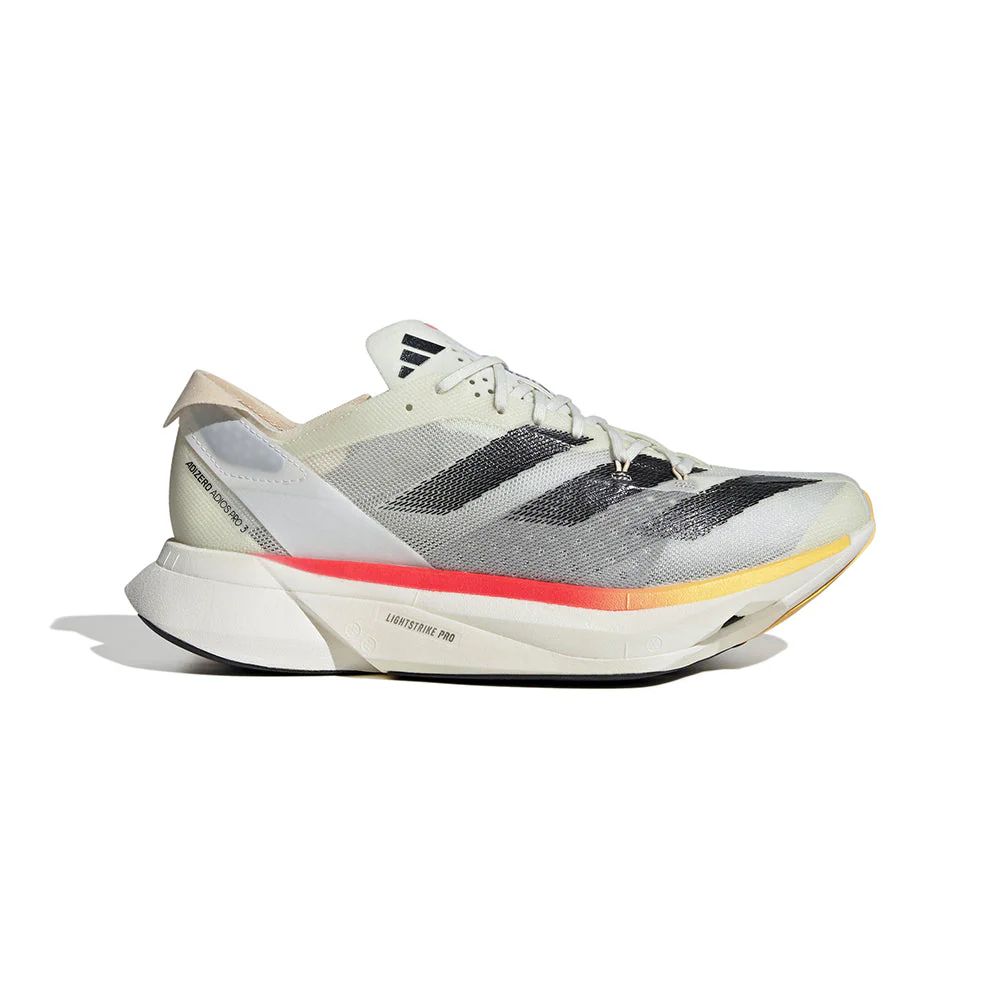 Men's Adidas Adizero Adios Pro 3, Ivory/Core Black/Crystal Sand, 11.5 D Medium