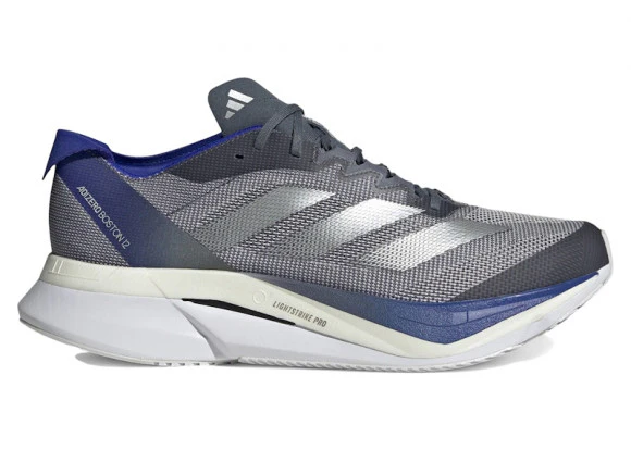 Men's Adidas Adizero Boston 12, Onix/Matte Silver/Lucid Blue, 11.5 D Medium