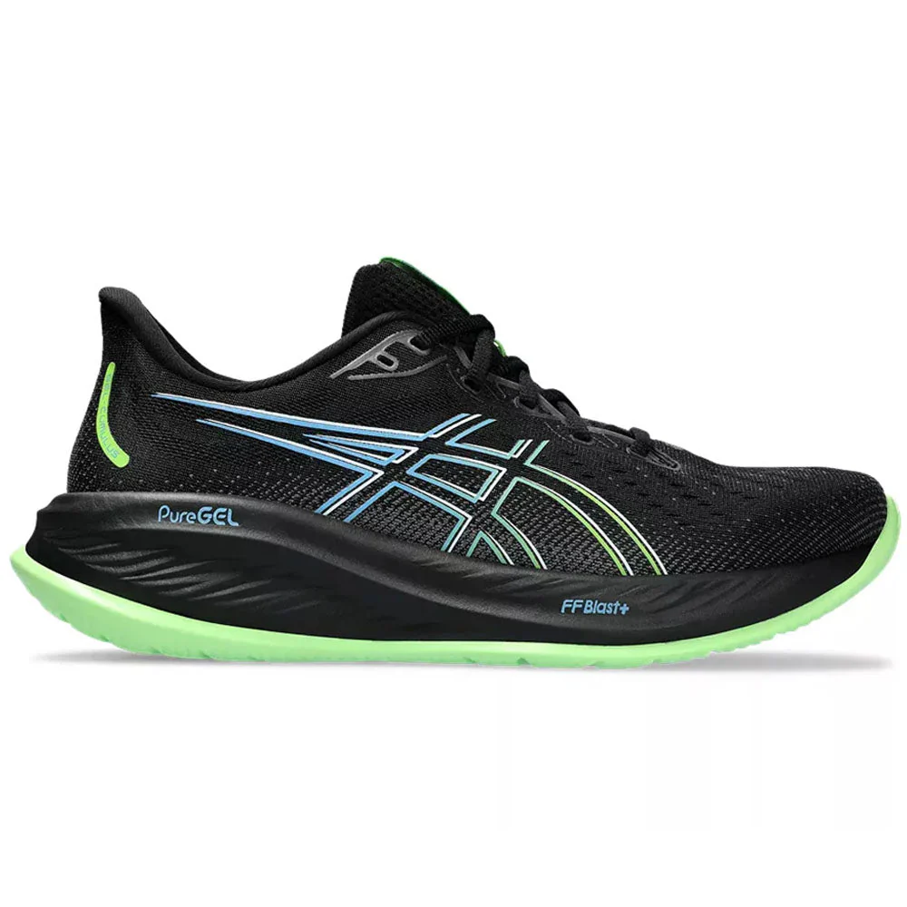 Men's Asics Gel-Cumulus 26, Black/Electric Lime, 8.5 D Medium