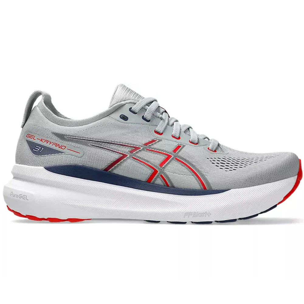 Men's Asics Gel-Kayano 31, Piedmont Grey/Fiery Red, 14 D Medium
