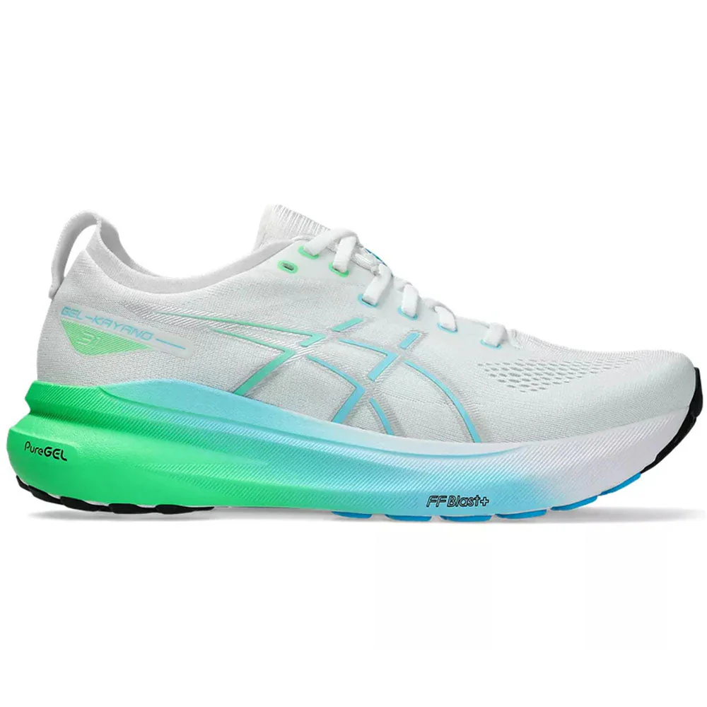 Men's Asics Gel-Kayano 31, White/Bright Cyan, 11 D Medium