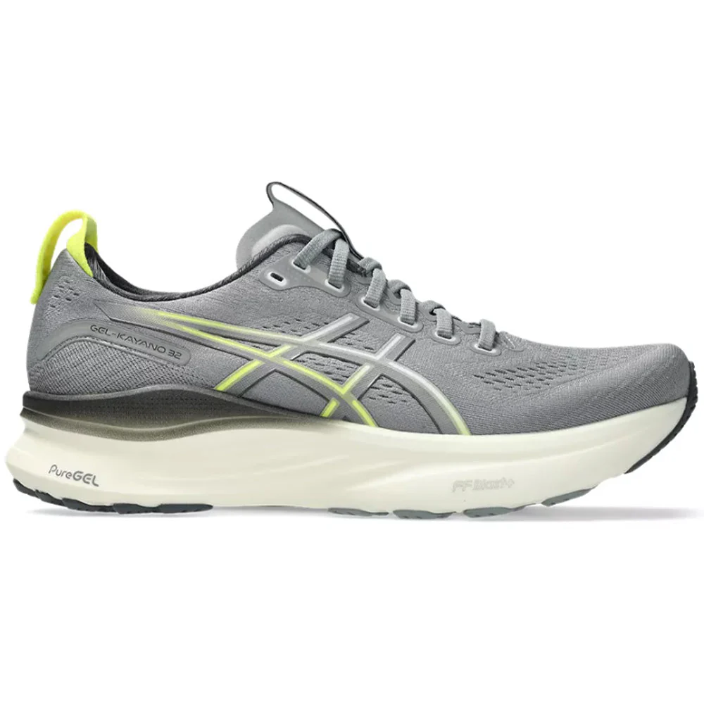 Men's Asics Gel-Kayano 32, Gravel/Citron, 10.5 D Medium