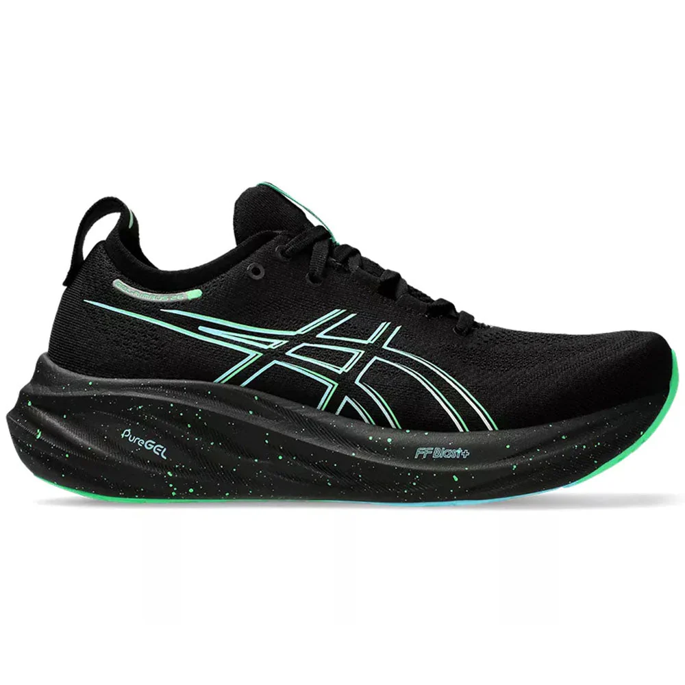 Men's Asics Gel-Nimbus 26, Black/Soothing Sea, 8 D Medium