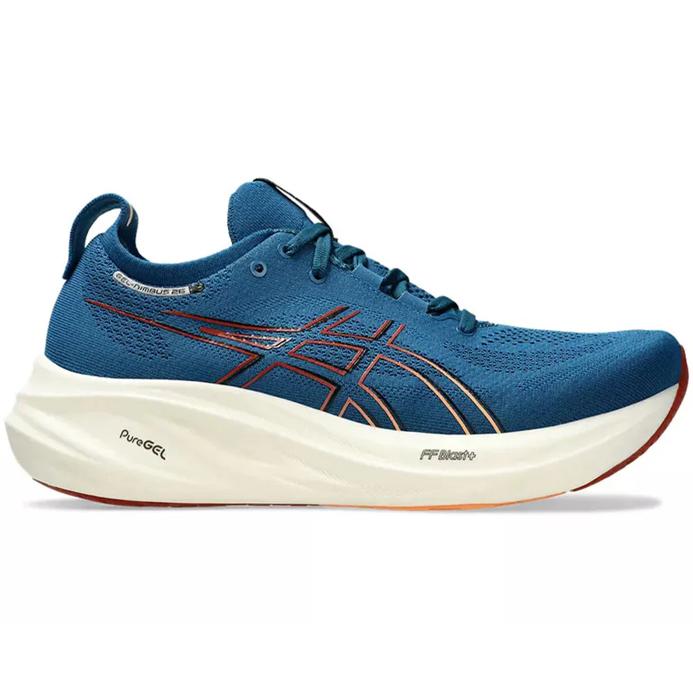 Men's Asics Gel-Nimbus 26, Rich Navy/Faded Orange, 13 D Medium