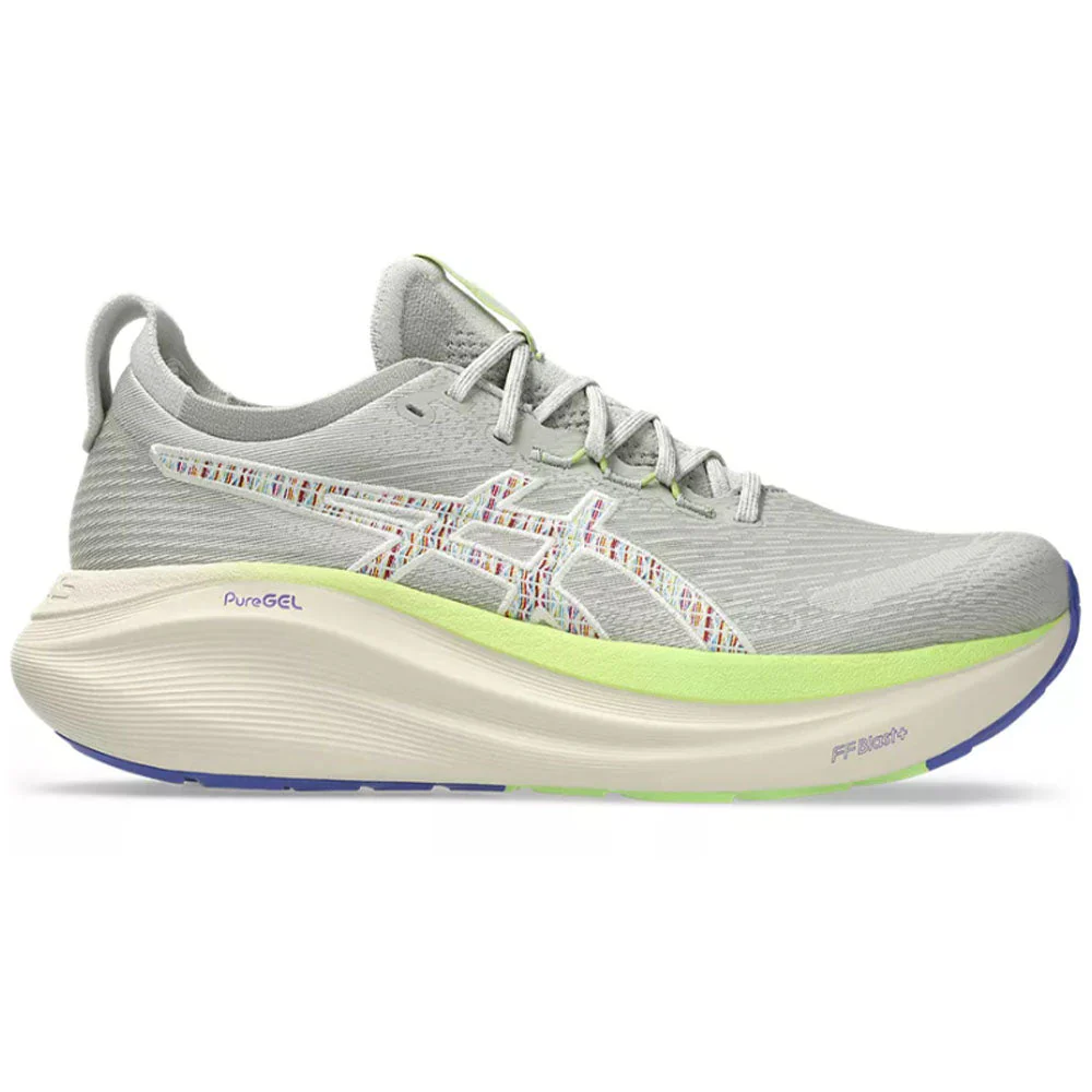 Men's Asics Gel-Nimbus 27 TR, Nature Bathing/Lime Green, 9.5 D Medium