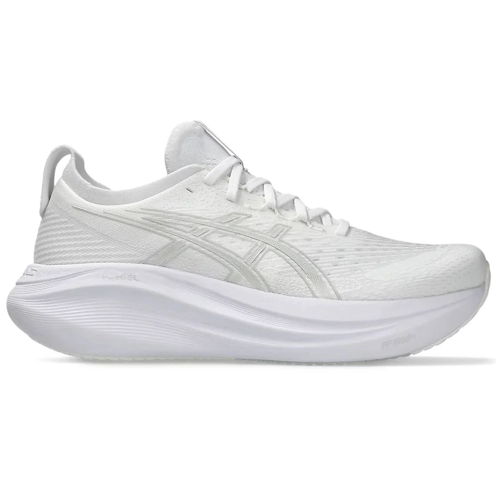 Men's Asics Gel-Nimbus 27, White/Glacier Grey, 8 D Medium