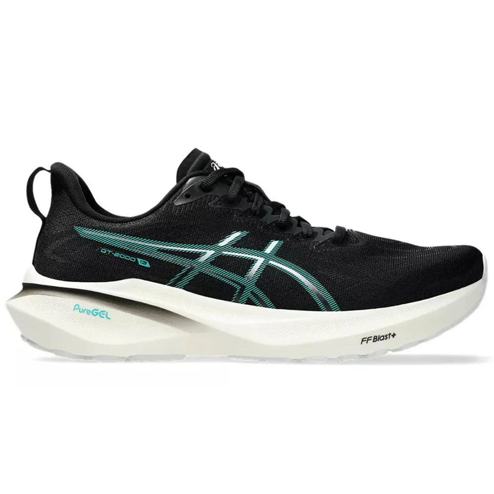Men's Asics GT-2000 13, Black/Wave Teal, 12.5 D Medium