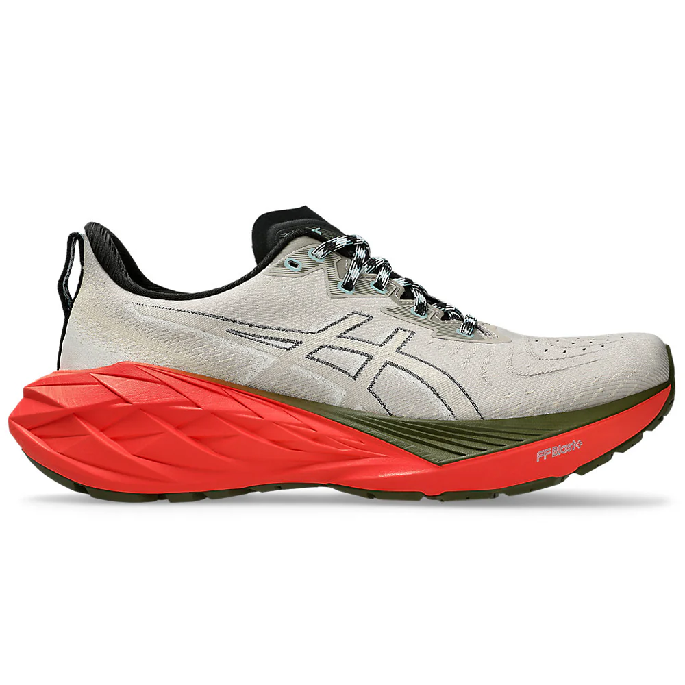 Men's Asics Novablast 4 TR, Nature Bathing/Red Snapper, 8 D Medium