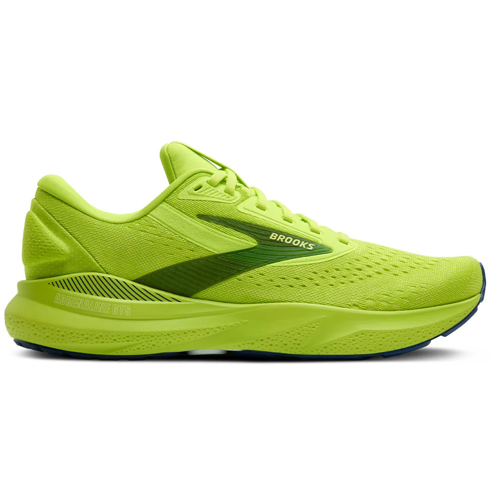 Men's Brooks Adrenaline GTS 24, Acid Lime/Sunny Lime/Navy, 11 D Medium