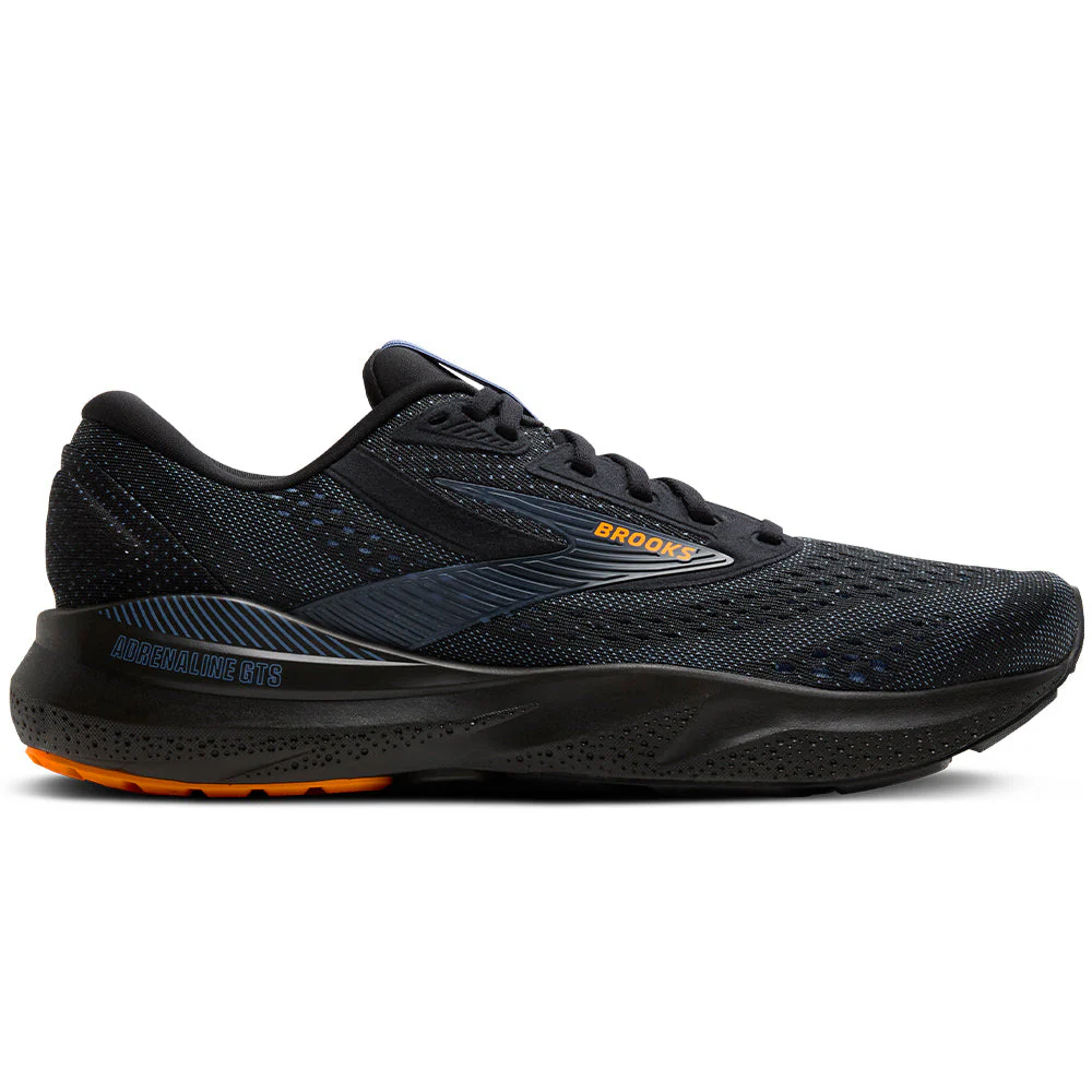Men's Brooks Adrenaline GTS 24, Black/Country Blue/Orange, 13 D Medium