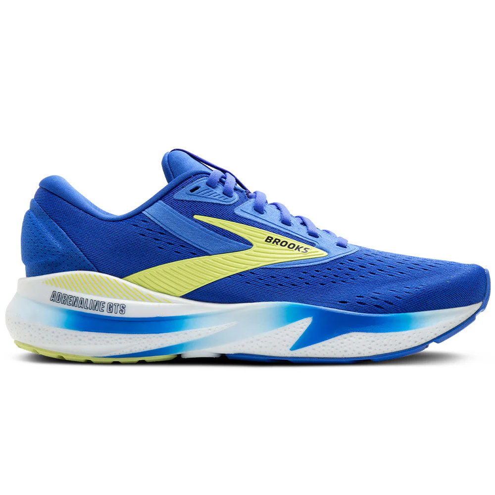 Men's Brooks Adrenaline GTS 24, Cobalt/Neo Yellow/Peacoat, 15 D Medium