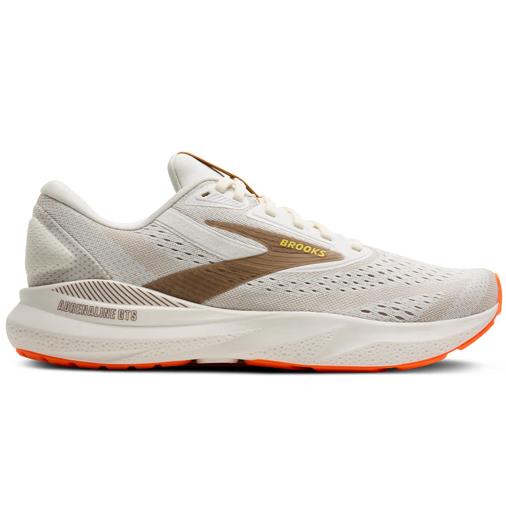 Men's Brooks Adrenaline GTS 24, Coconut/Portabella/Orange, 11.5 D Medium