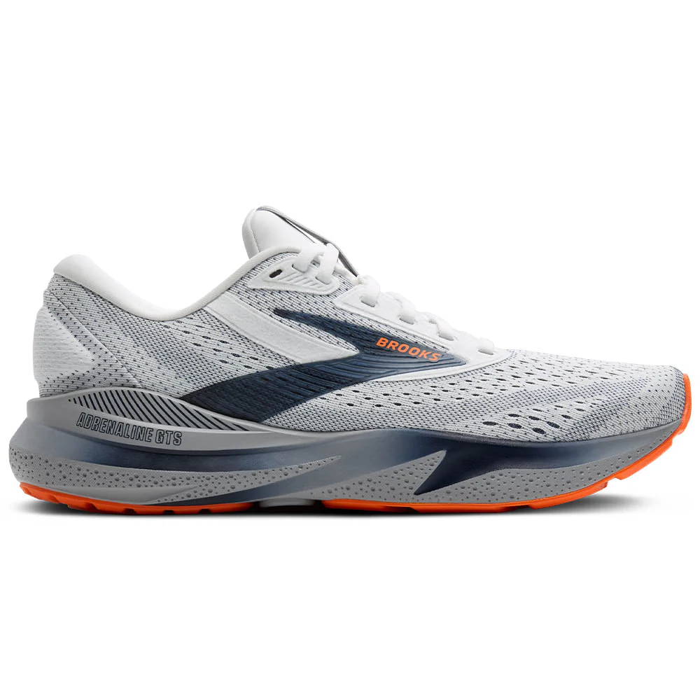Men's Brooks Adrenaline GTS 24, White/Peacoat/Alloy, 9.5 D Medium