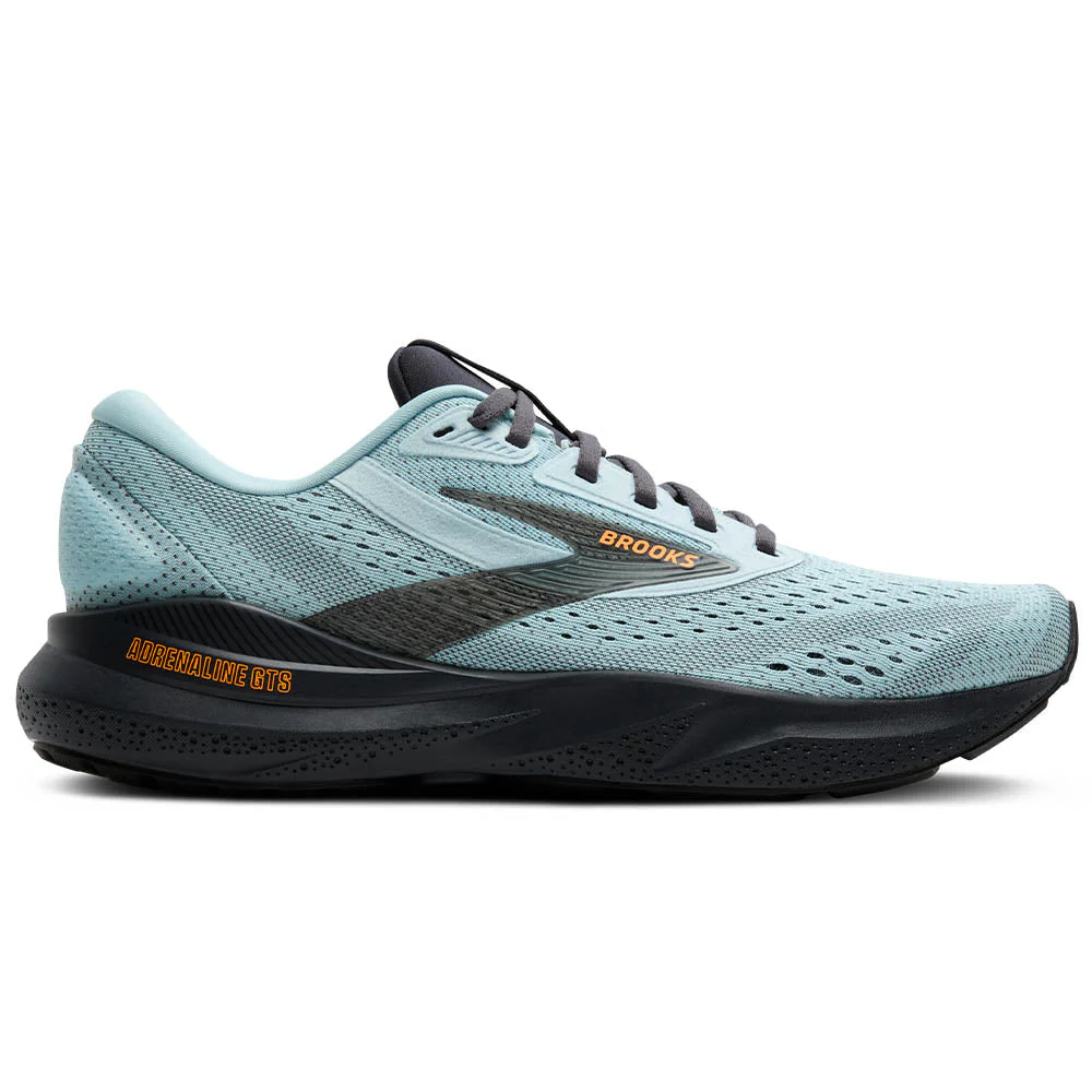 Men's Brooks Adrenaline GTS 24, Winter Sky/Ebony/Orange, 11 D Medium