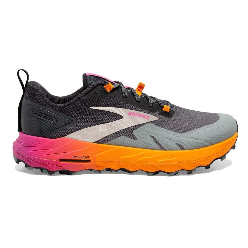 Men's Brooks Cascadia 17, Primer/Ebony/Oriole, 11.5 D Medium