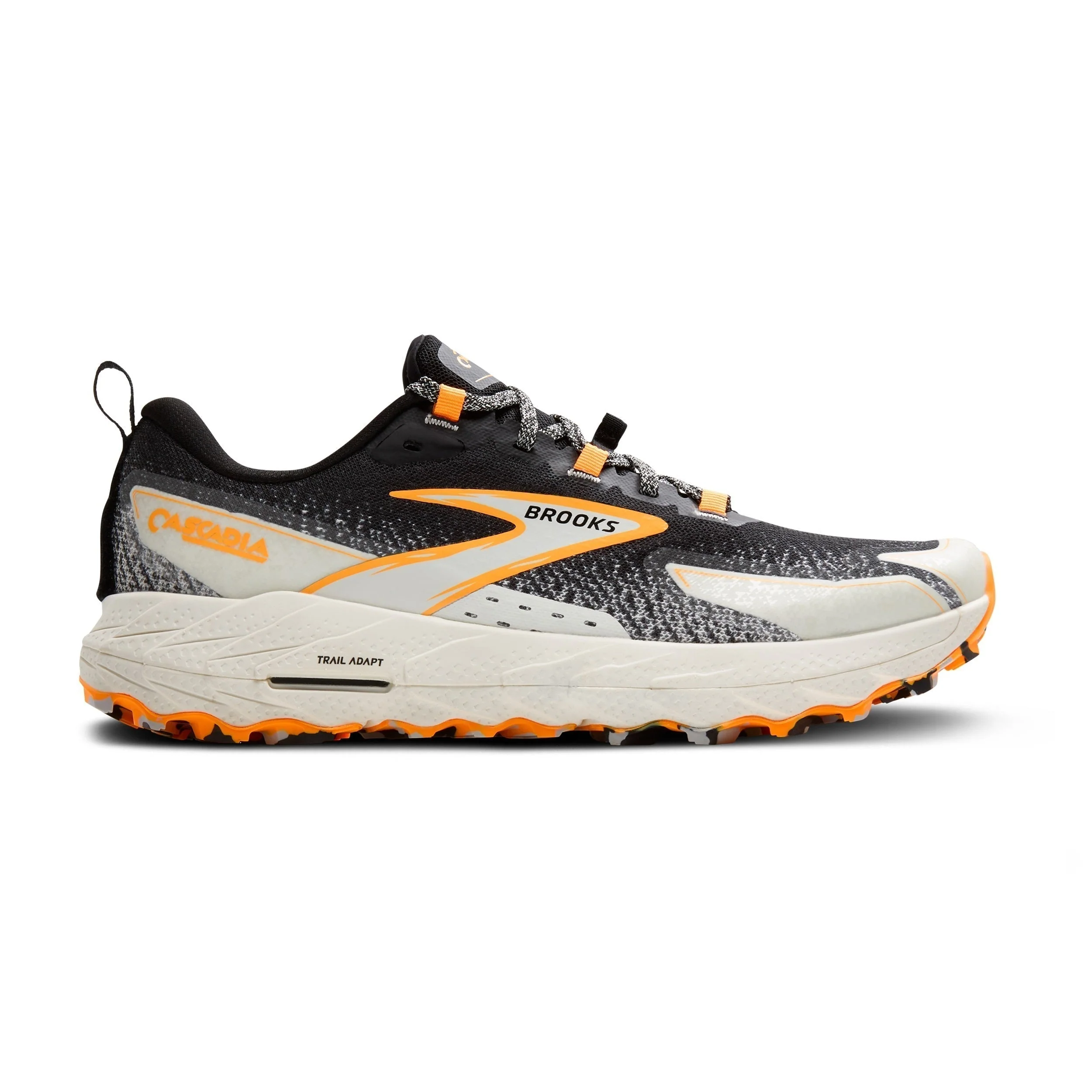 Men's Brooks Cascadia 18, Black/Blue Wash/Orange, 12.5 D Medium