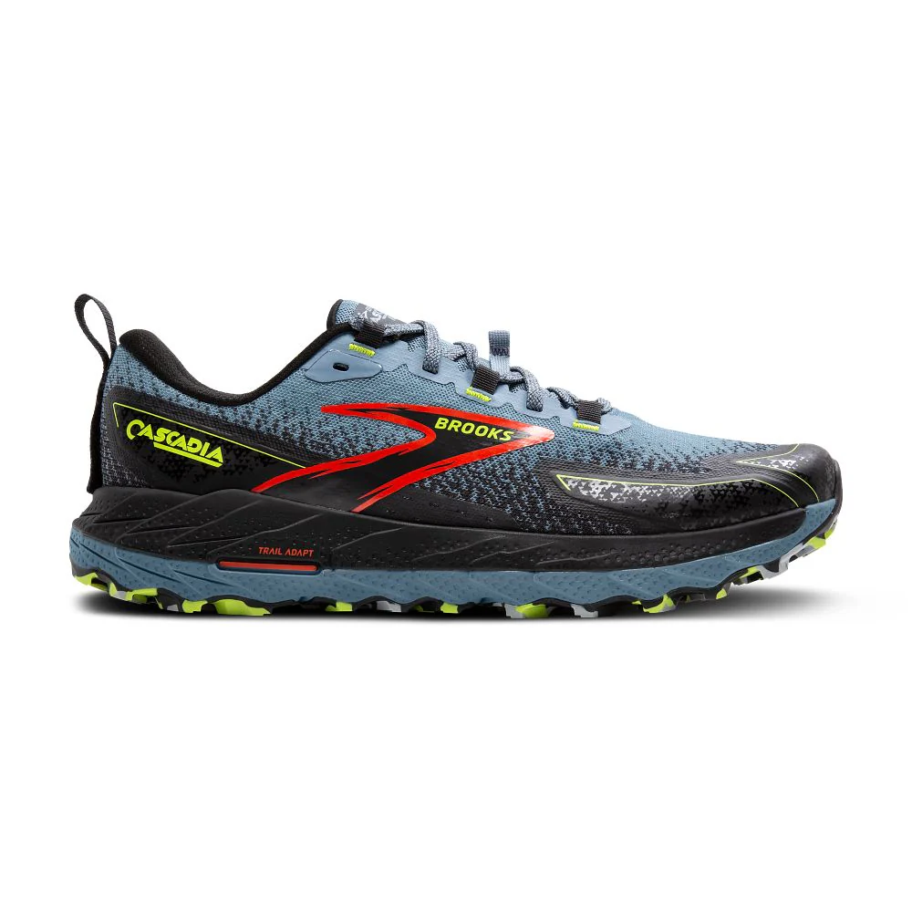 Men's Brooks Cascadia 18, Citadel/Ebony/Lime, 10 D Medium