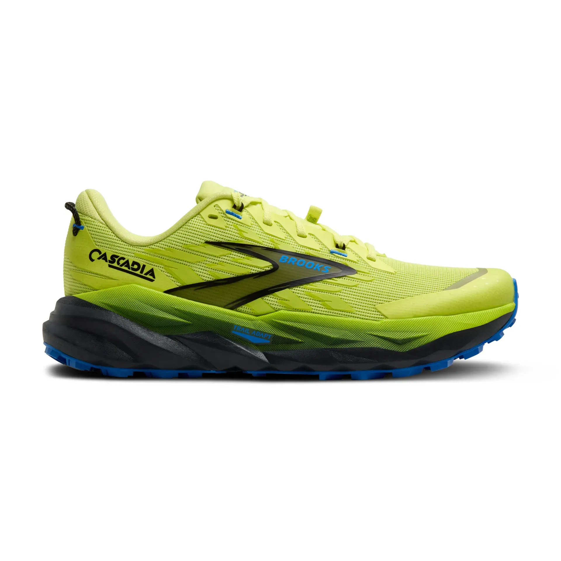 Men's Brooks Cascadia 19, Sunny Lime/Black/Blue, 14 D Medium