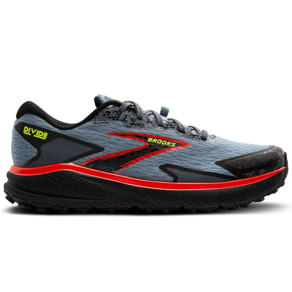 Men's Brooks Divide 5, Citadel/Ebony/Lime, 8.5 D Medium