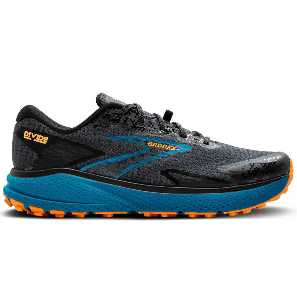 Men's Brooks Divide 5, Ebony/Blue Sapphire/Orange, 12 D Medium