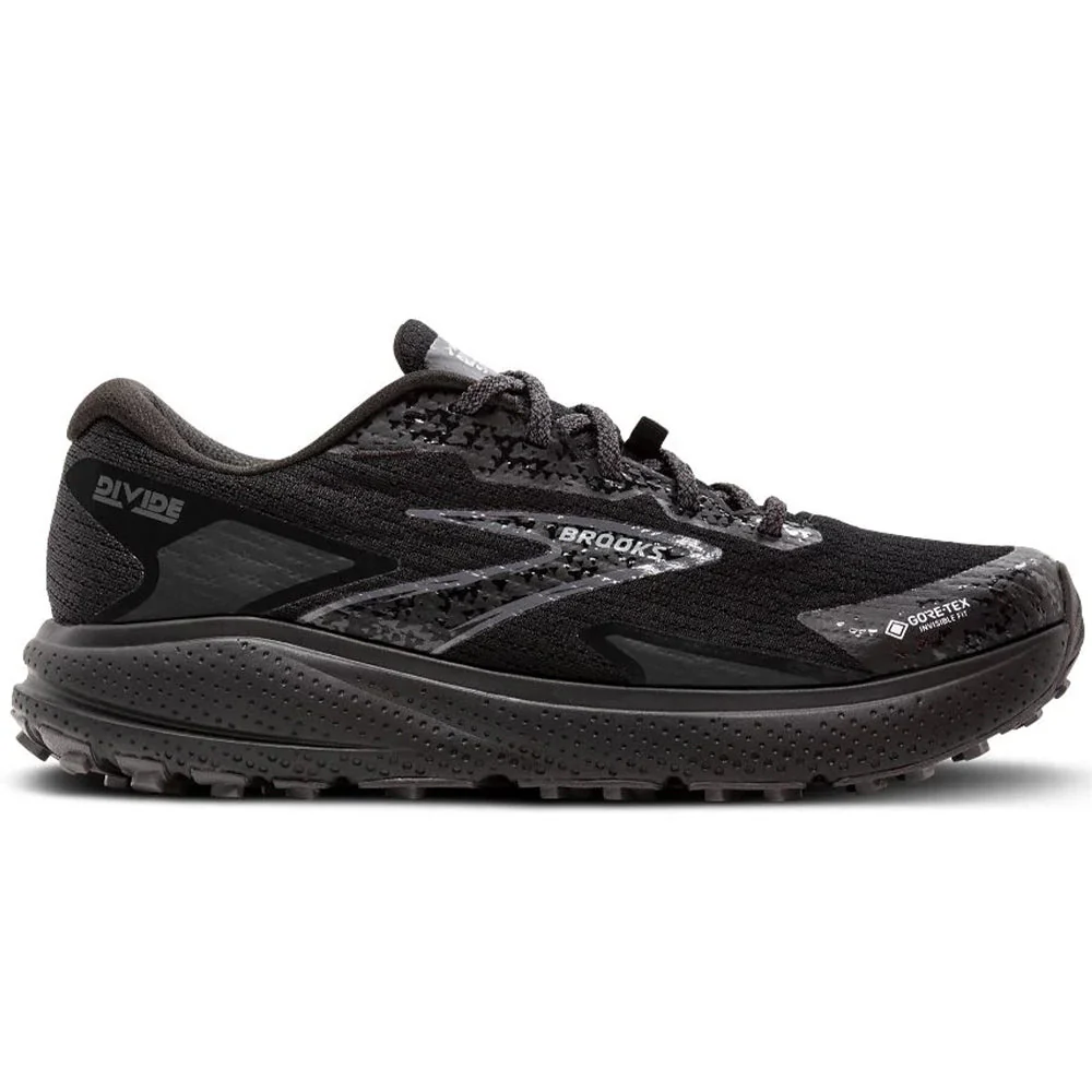 Men's Brooks Divide 5 GTX, Black/Alloy/Primer Grey, 8 D Medium