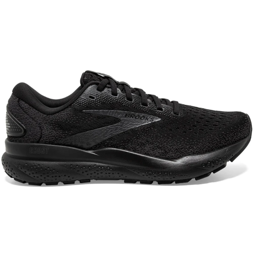 Men's Brooks Ghost 16, Black/Black/Ebony, 10.5 B Narrow