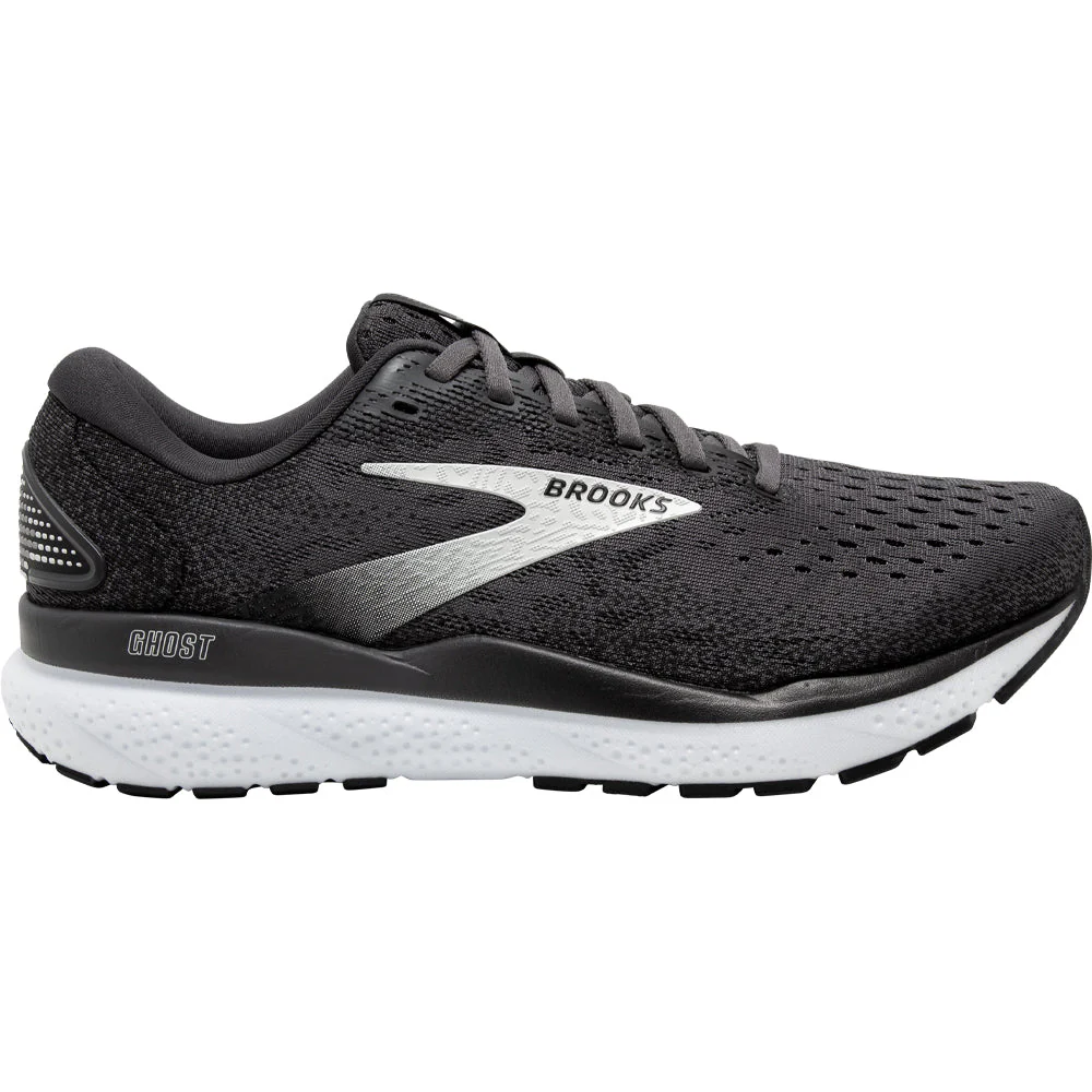 Men's Brooks Ghost 16, Black/Grey/White, 7 D Medium