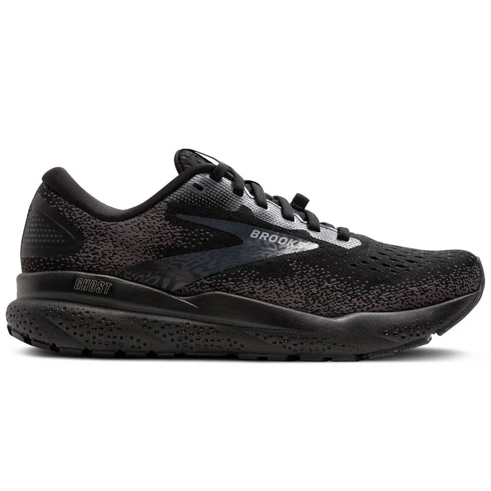 Men's Brooks Ghost 16 GTX, Black/Black/Ebony, 8 D Medium