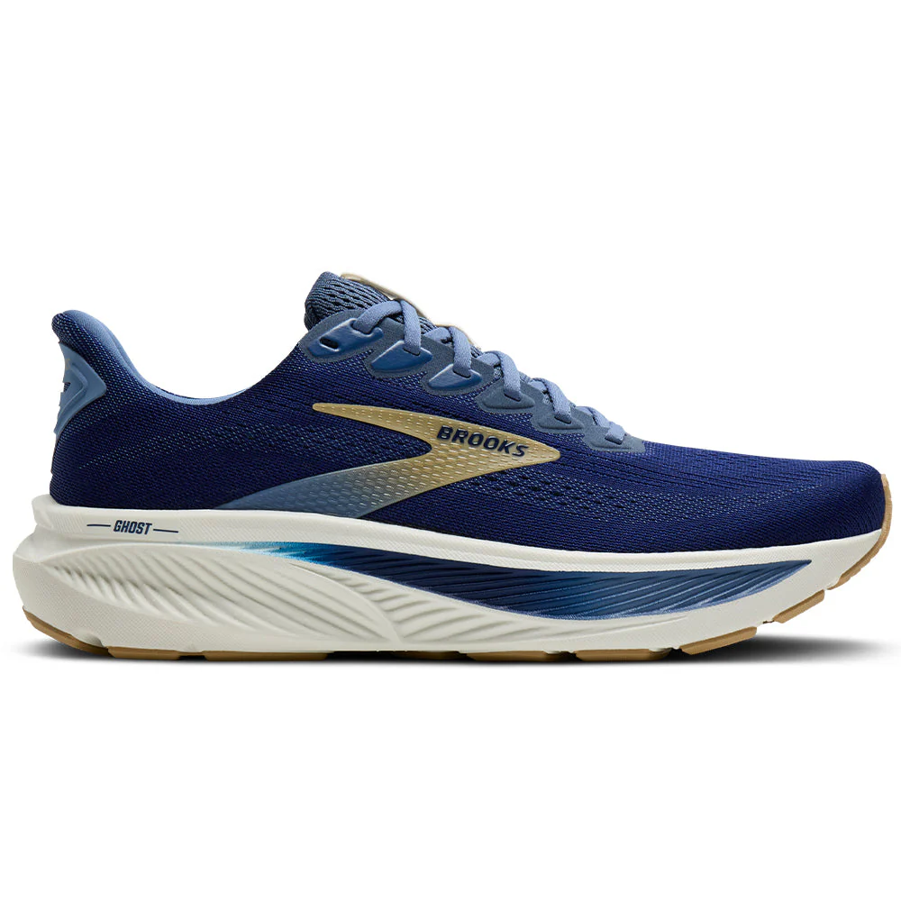 Men's Brooks Ghost 17, Beacon Blue/Moonlight/Starfish, 8 D Medium