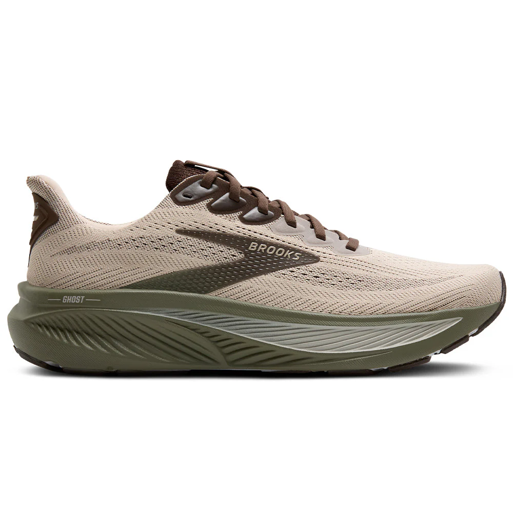 Men's Brooks Ghost 17, Chateau Gray/Brown/Olive, 12.5 D Medium