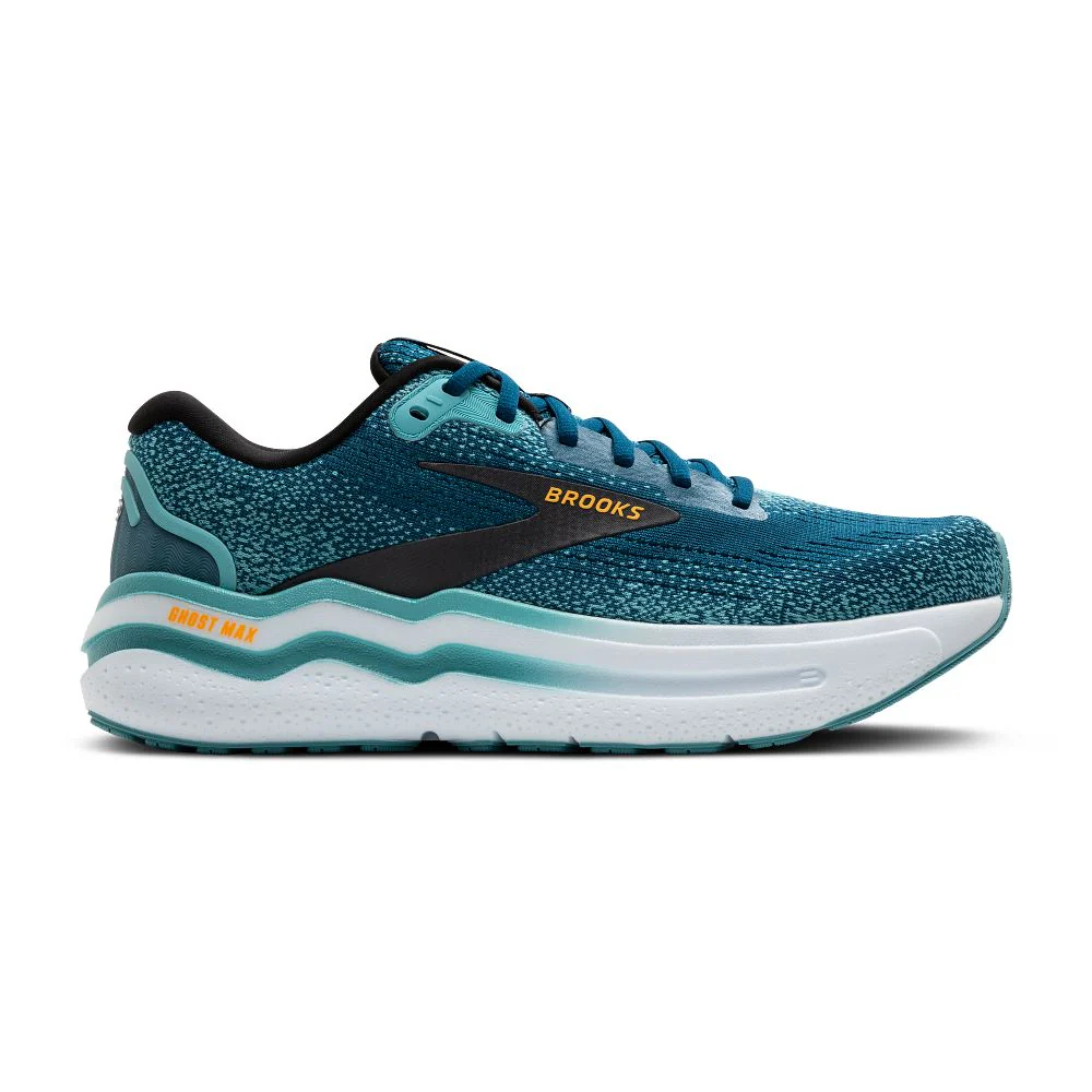 Men's Brooks Ghost Max 2, Moroccan Blue/Aqua/Orange Pop, 7.5 D Medium