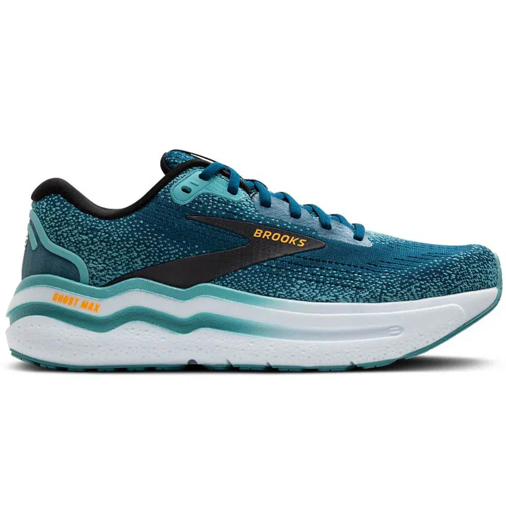 Men's Brooks Ghost Max 2, Moroccan Blue/Aqua/Orange Pop, 11.5 D Medium