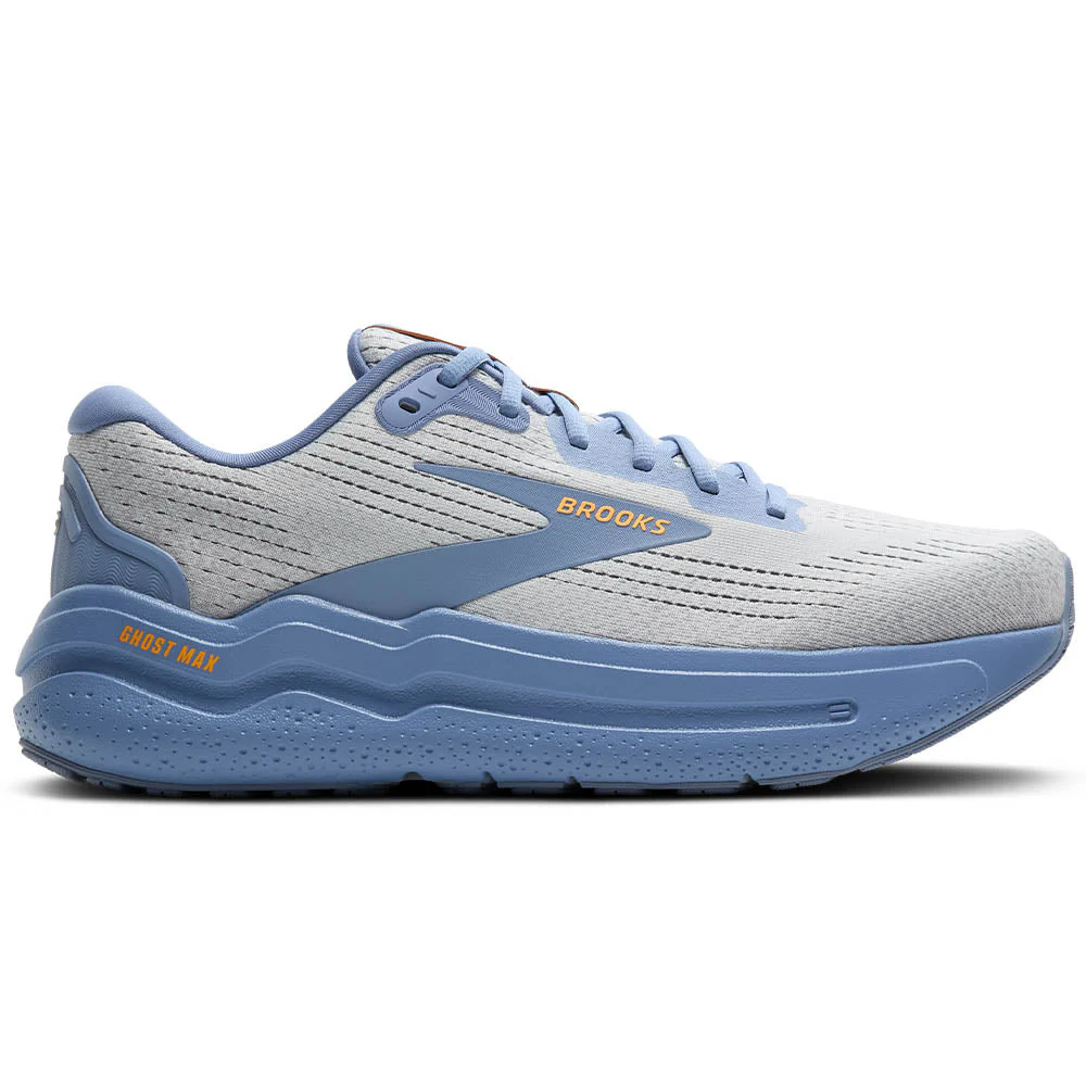 Men's Brooks Ghost Max 2, Oyster Mushroom/Blue/Orange, 8 D Medium