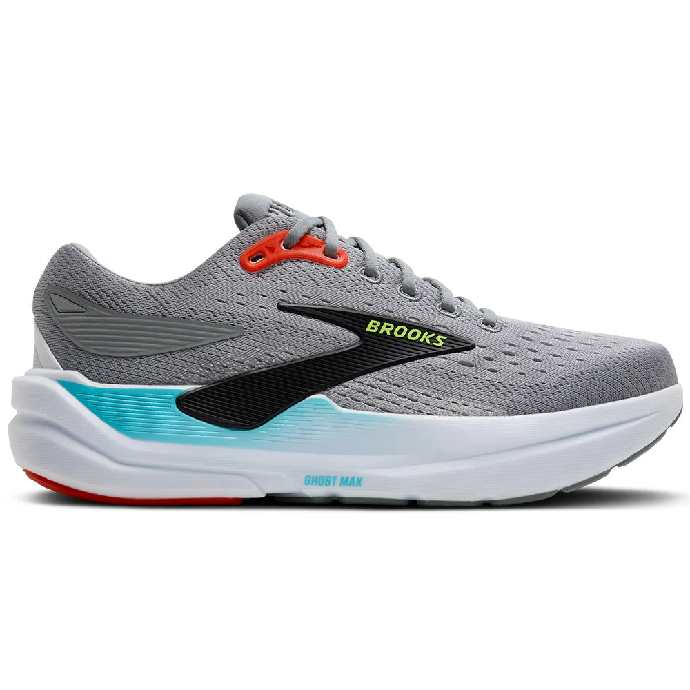 Men's Brooks Ghost Max 3, Primer Grey/Antarctica/Red, 15 D Medium