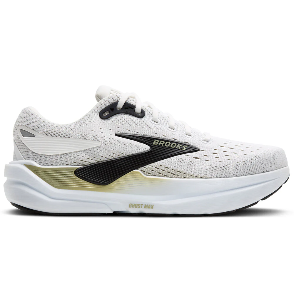 Men's Brooks Ghost Max 3, Bright White/Tea/Black, 9.5 2E Wide