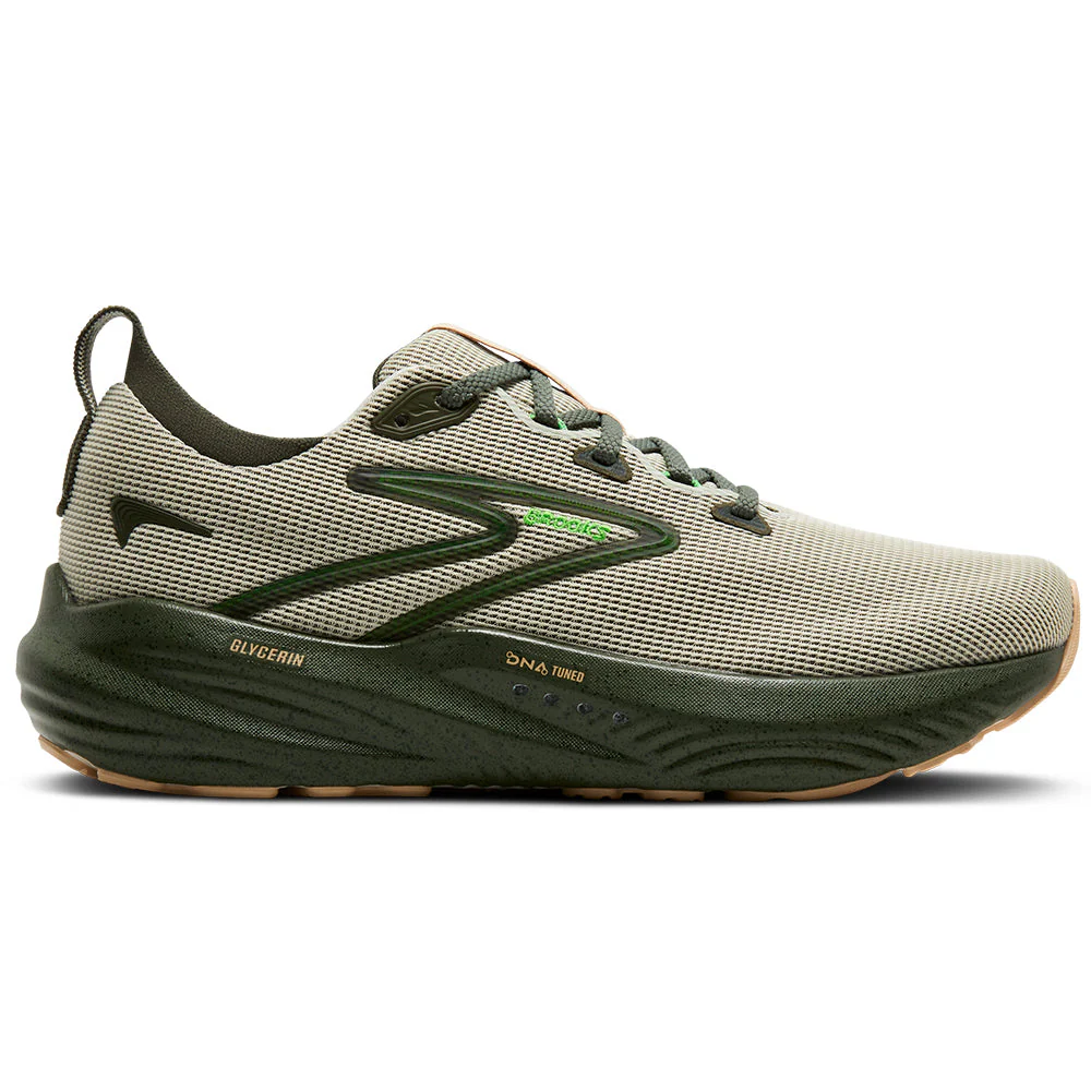 Men's Brooks Glycerin 22, Beetle/Celadon/Ivory, 15 D Medium