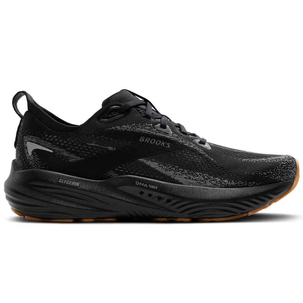 Men's Brooks Glycerin 22, Black/Primer Gray/Biscuit, 7.5 D Medium