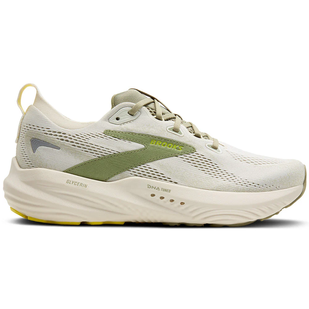 Men's Brooks Glycerin 22, Coconut/Tea/Blazing Yellow, 9.5 D Medium