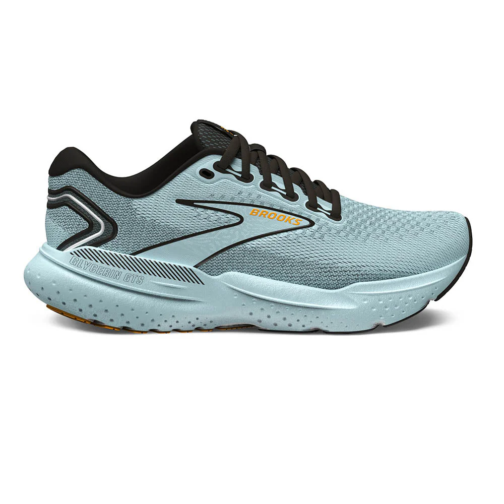 Men's Brooks Glycerin GTS 21, Cloud/Black/Gold, 8 D Medium