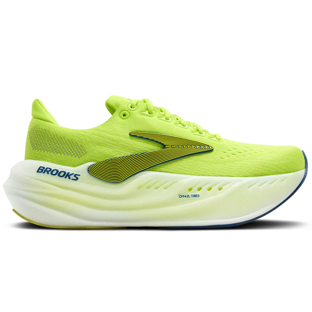 Men's Brooks Glycerin Max, Lime/Navy Peony/White, 11 D Medium
