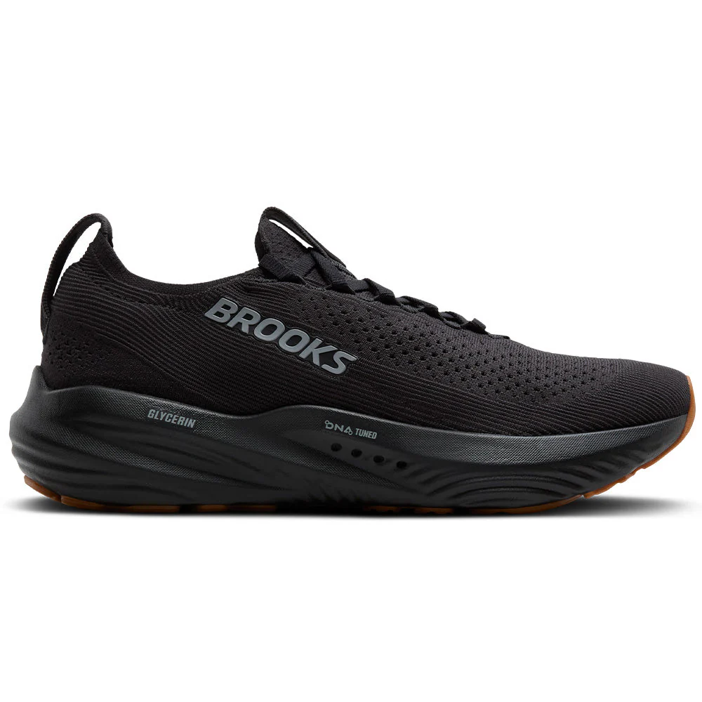 Men's Brooks Glycerin StealthFit 22, Black/Black, 8 D Medium