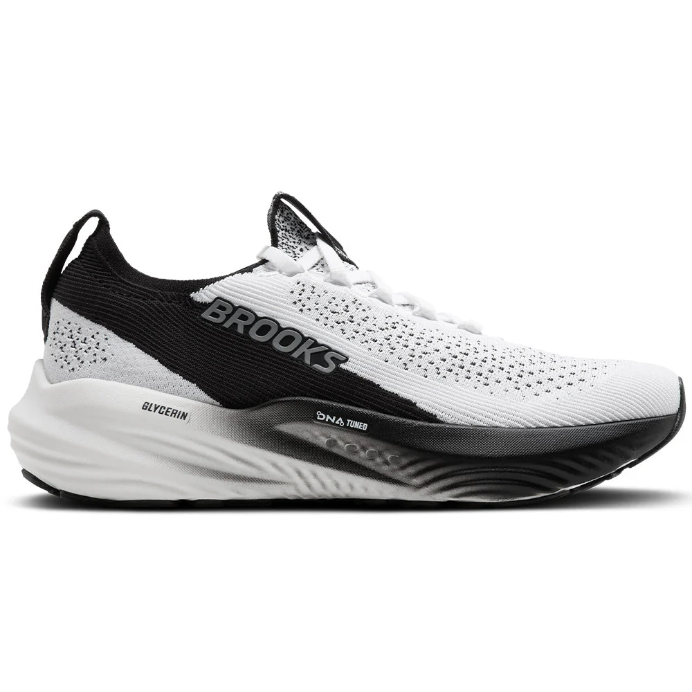 Men's Brooks Glycerin StealthFit 22, White/Grey/Black, 13 D Medium
