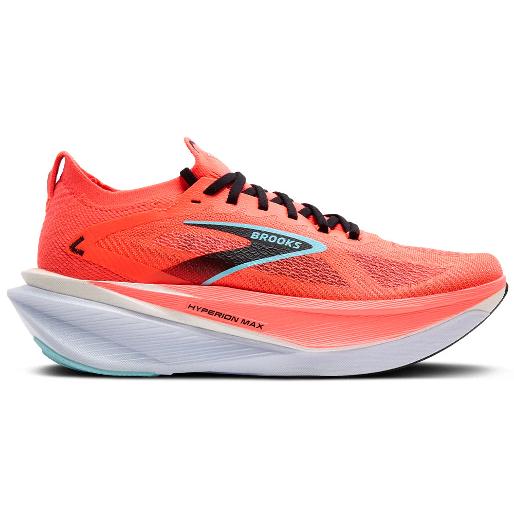 Men's Brooks Hyperion Max 3, Fiery Coral/Black/Atomizer, 10.5 D Medium