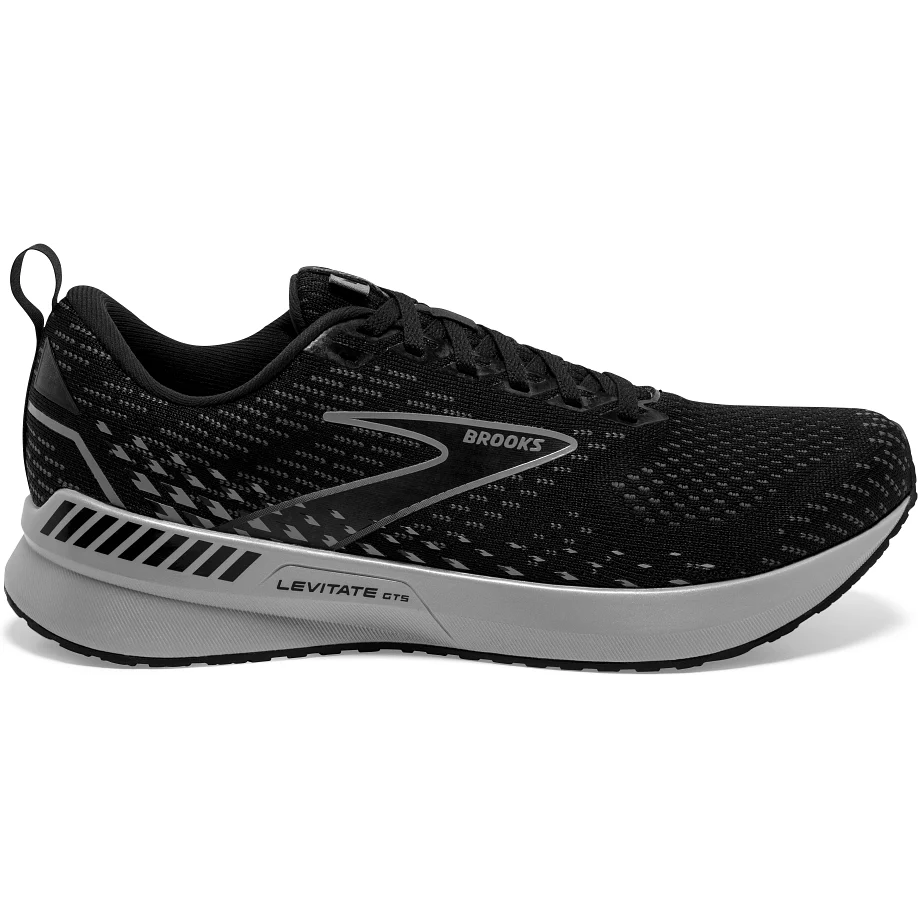Men's Brooks Levitate GTS 5, Black/Ebony/Grey, 11.5 D Medium