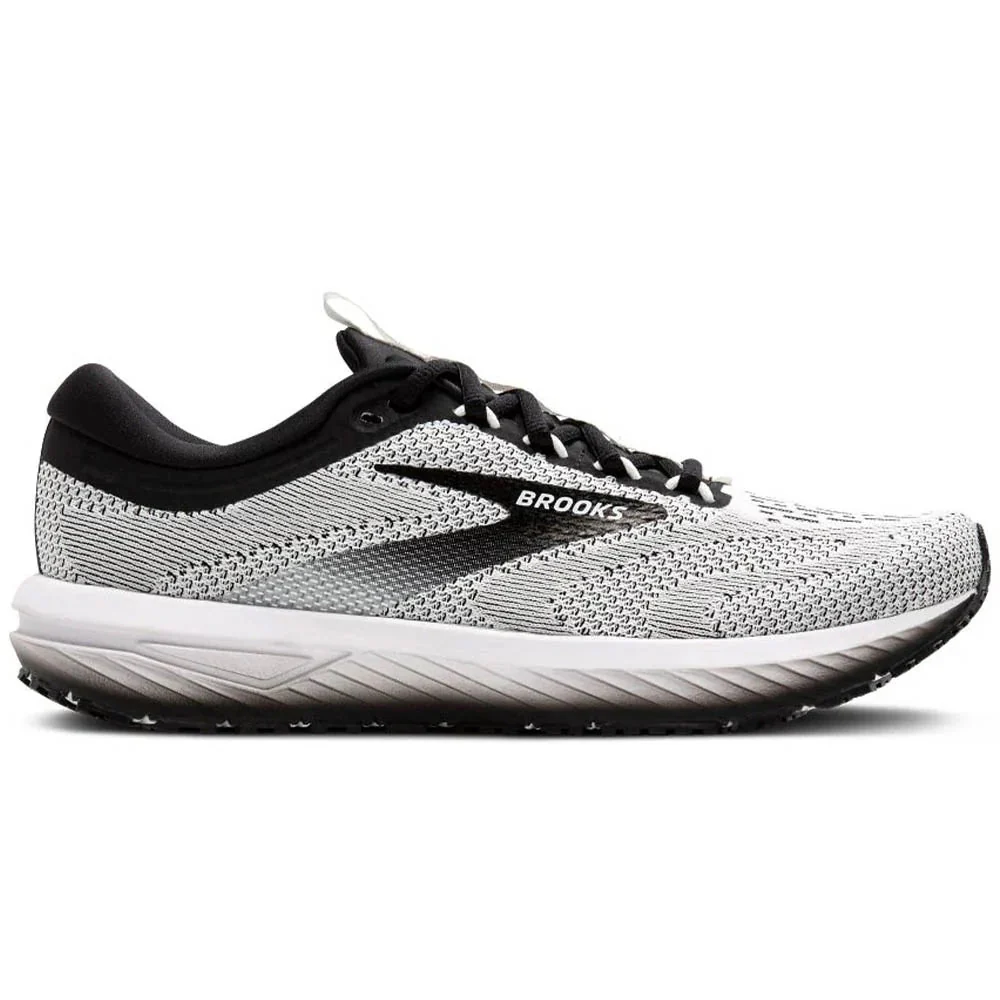 Men's Brooks Revel 7, White/Black, 9 D Medium
