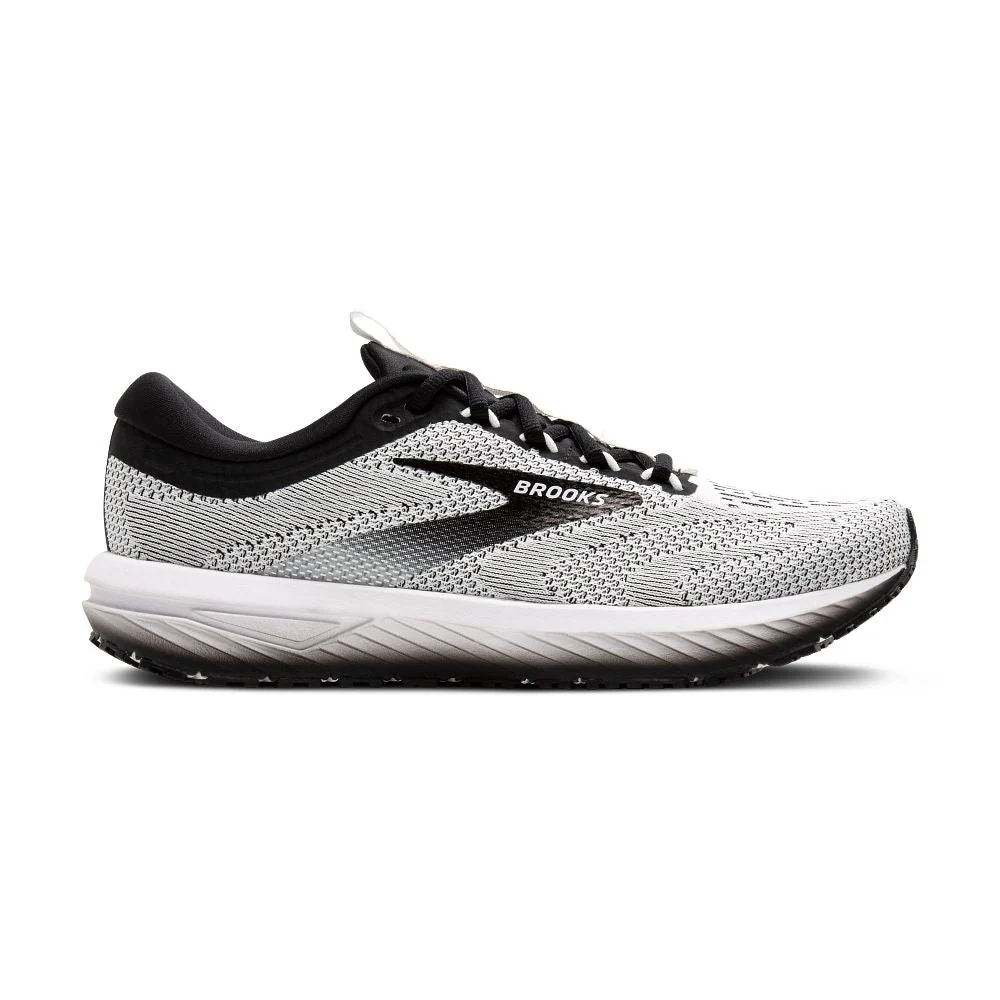 Men's Brooks Revel 7, White/Black, 12 D Medium