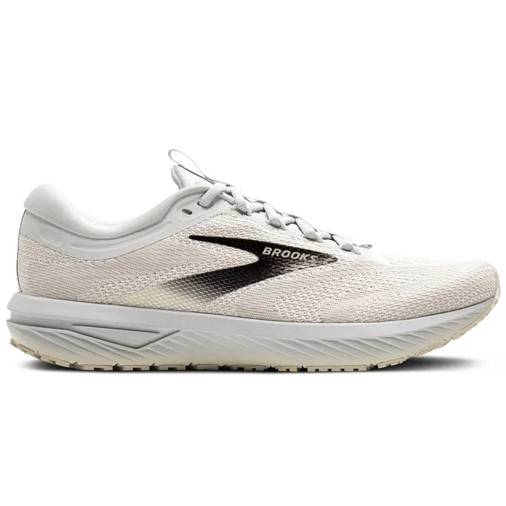 Men's Brooks Revel 7, White/Pelican/Black, 14 D Medium