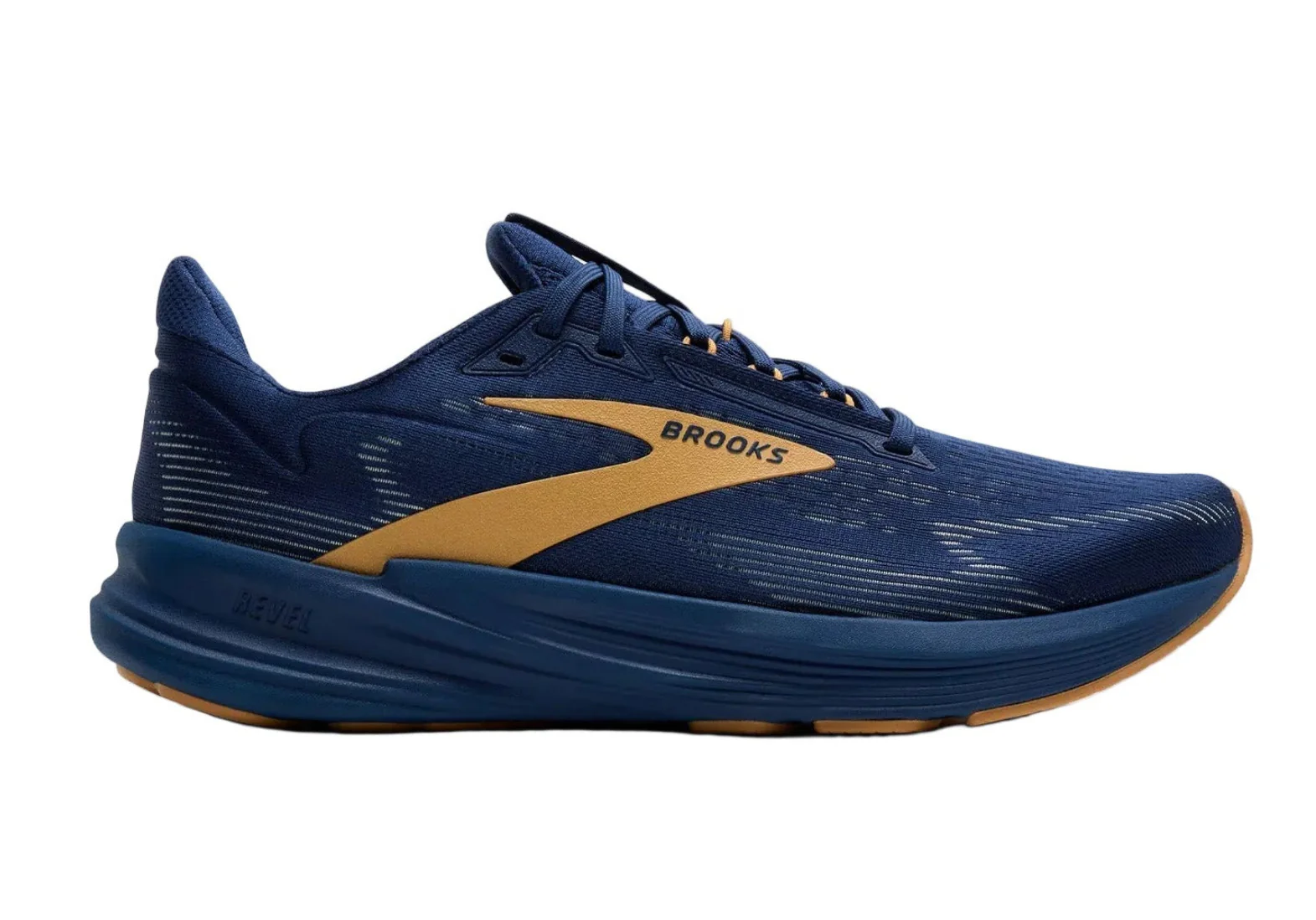 Men's Brooks Revel 8, Blue/Honeydew/Taffy, 13 D Medium