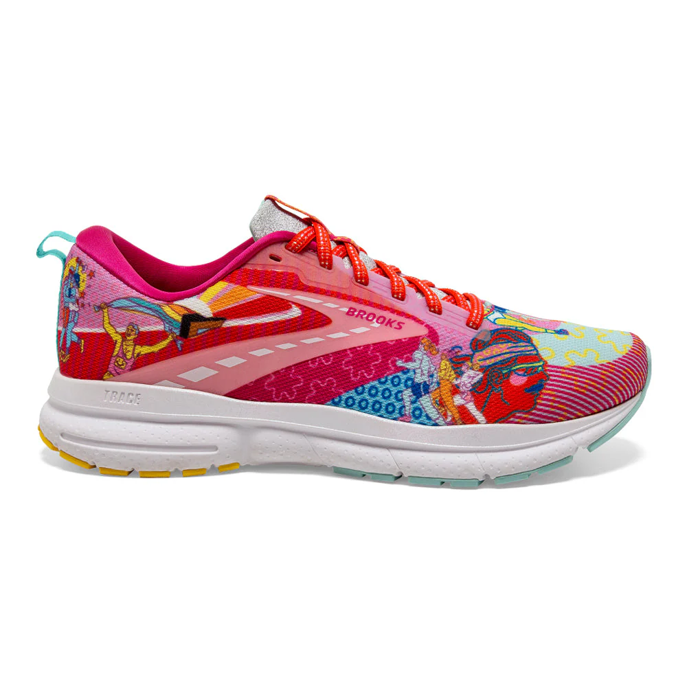 Men's Brooks Trace 3, Pink/Blue/Yellow, 12.5 D Medium